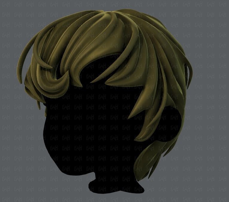 3D Hair style for boy V24 Low-poly 3D model_8