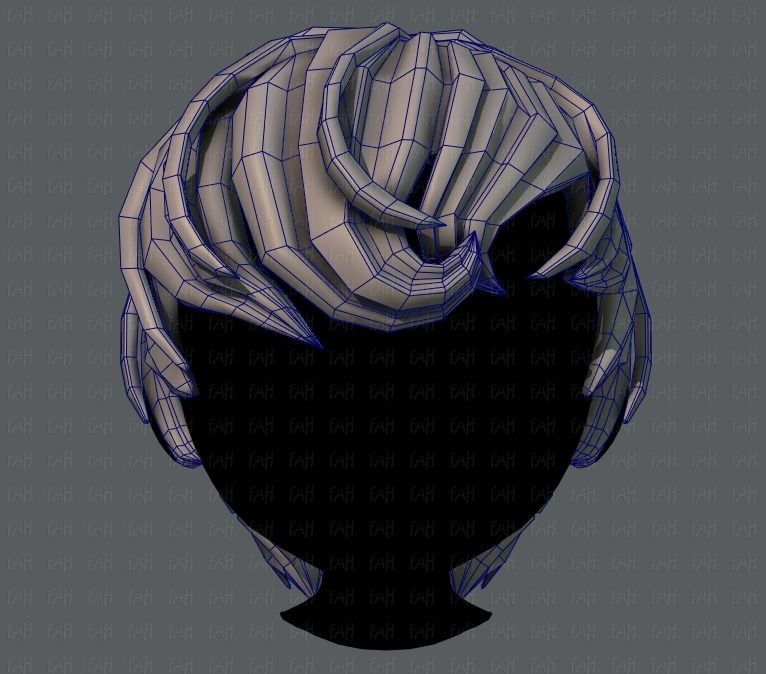 3D Hair style for boy V24 Low-poly 3D model_25