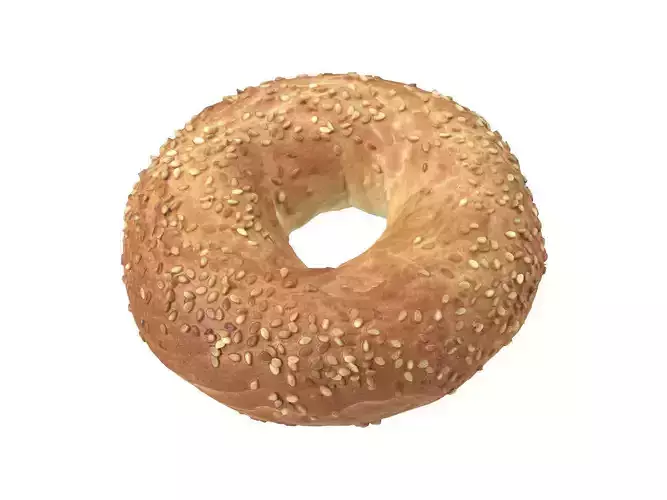 Photorealistic Sesame Seed Bagel 3D Scan 3D model