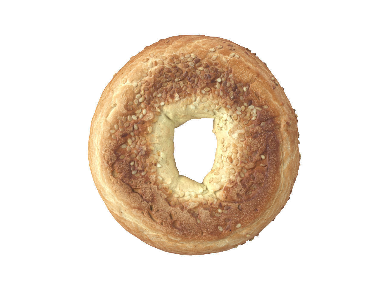 Photorealistic Sesame Seed Bagel 3D Scan 3D model_5