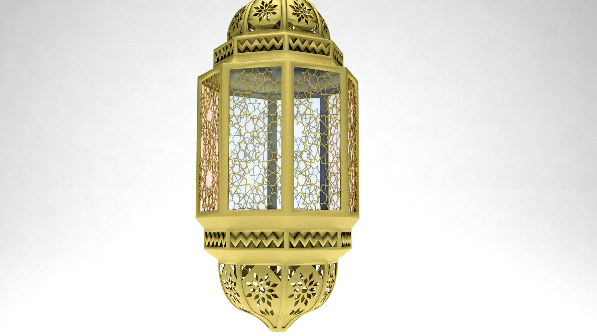antique Islamic lighting lamp  3D model_3