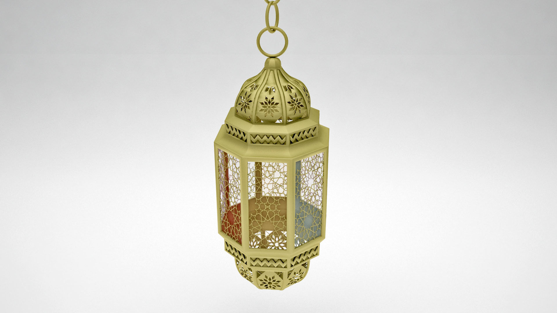 antique Islamic lighting lamp  3D model_4