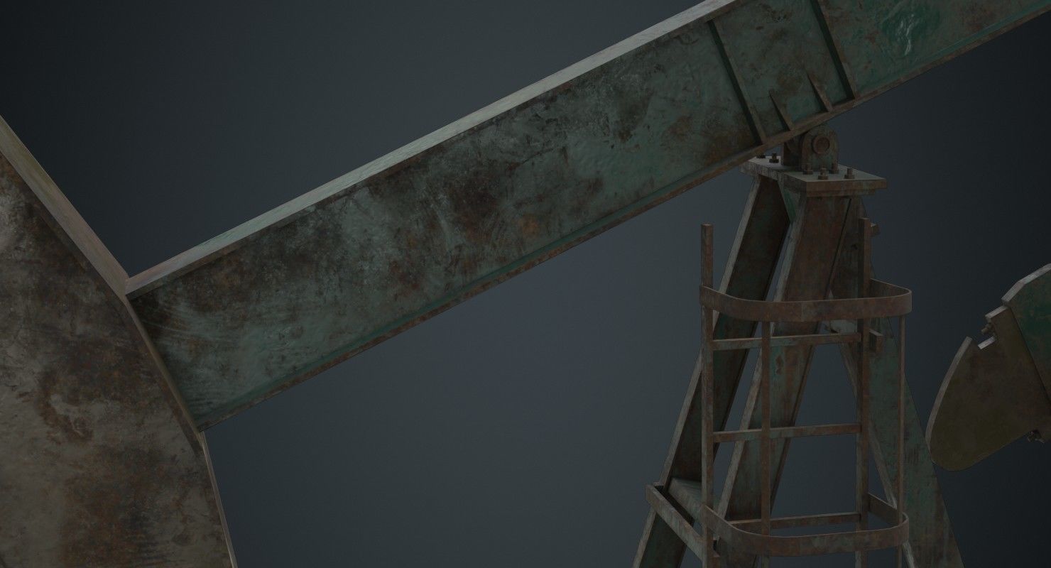 Oil Pumpjack 1B Low-poly 3D model_6