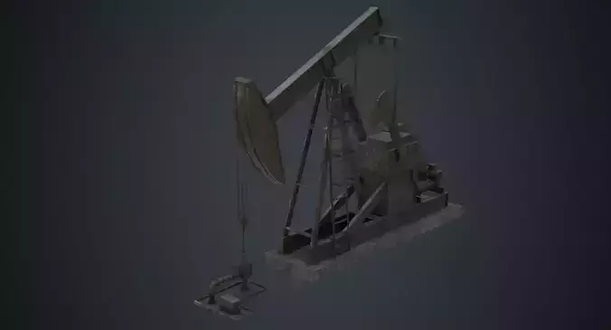 Oil Pumpjack 1B Low-poly 3D model