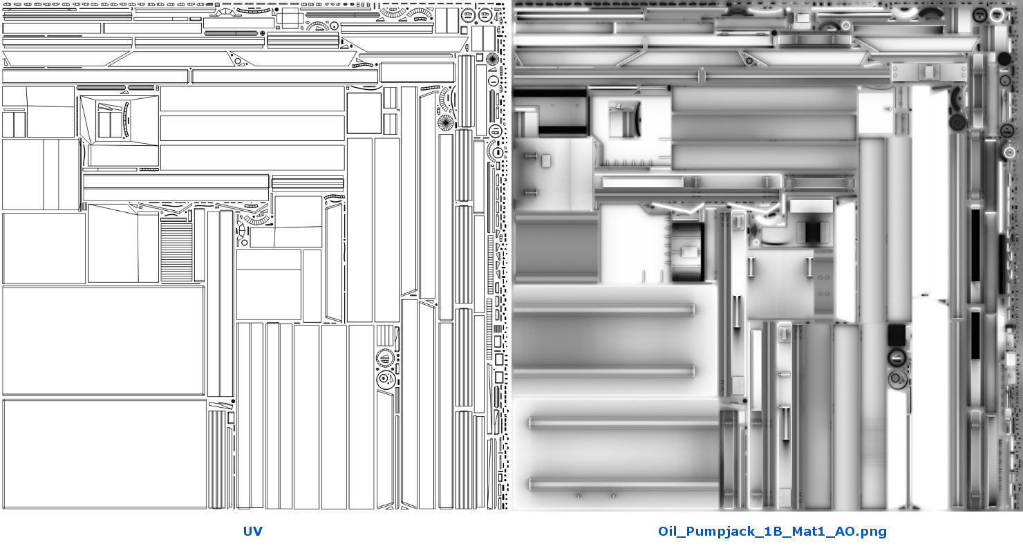Oil Pumpjack 1B Low-poly 3D model_12