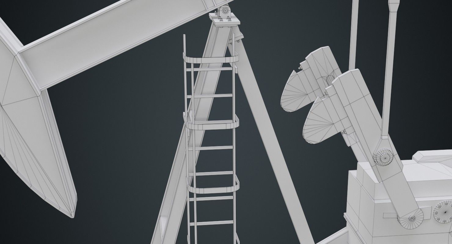 Oil Pumpjack 1B Low-poly 3D model_10