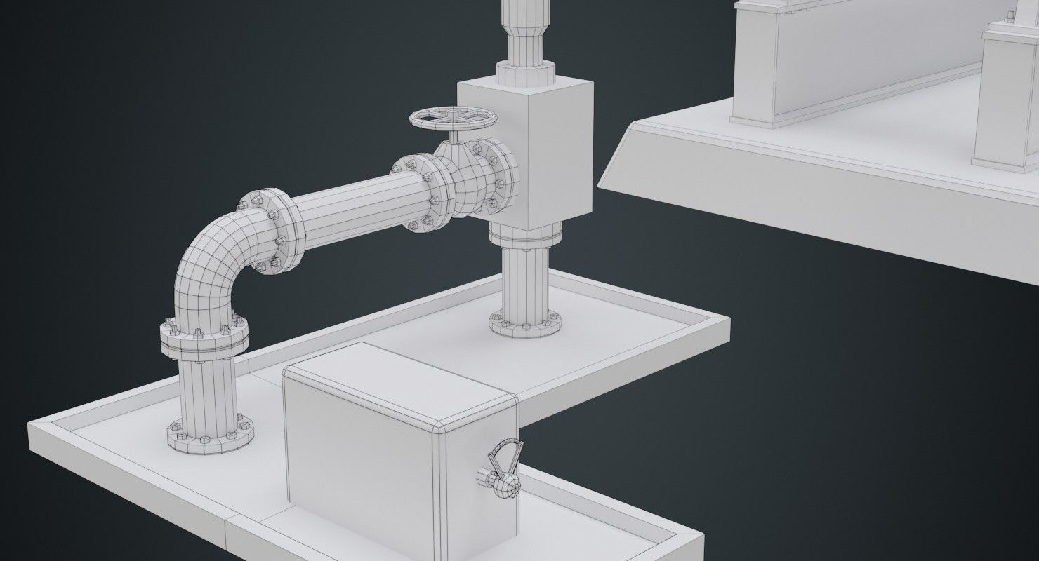 Oil Pumpjack 1B Low-poly 3D model_9