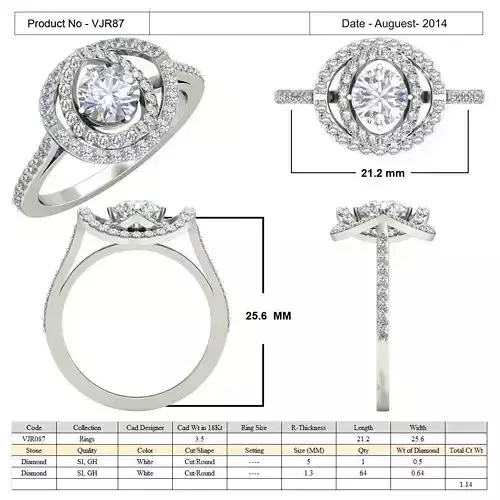 Round Halo Engagement Ring With Diamonds 40