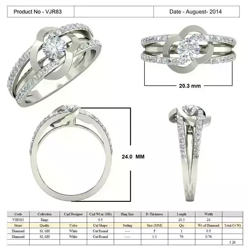 Side Stone Engagement Ring With Diamonds 5