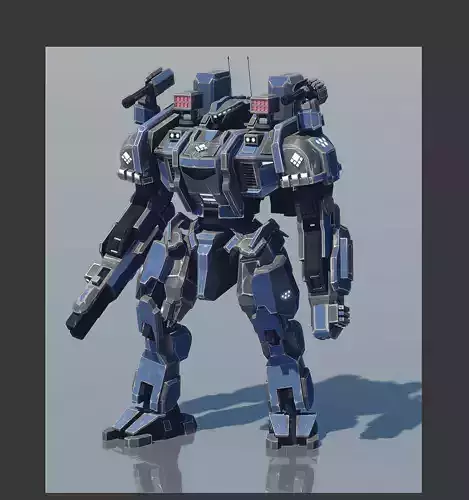 Biped mecha Low-poly 3D model