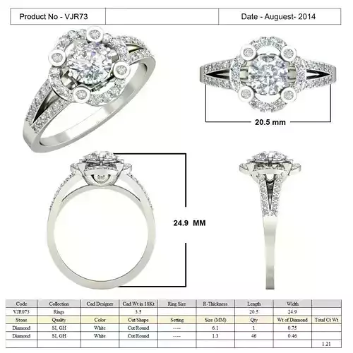 Silver Halo Engagement Ring With Diamonds 5