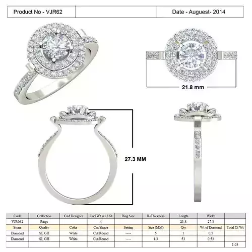 Round Halo Engagement Ring With Diamonds 43
