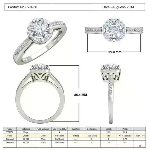 Round Halo Engagement Ring With Diamonds 44