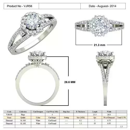 Round Halo Engagement Ring With Diamonds 45