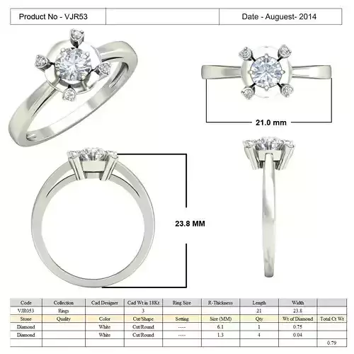 Thin Silver Ring With Diamonds