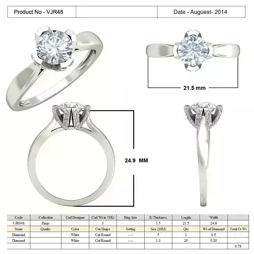 Thin Silver Ring With Diamond