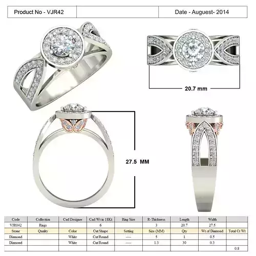 Round Halo Ring With Diamonds 2