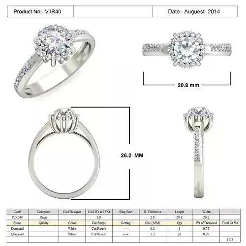 Thin Silver Halo Ring With Diamond