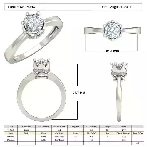 Thin Silver Engagement Ring With Diamond 2