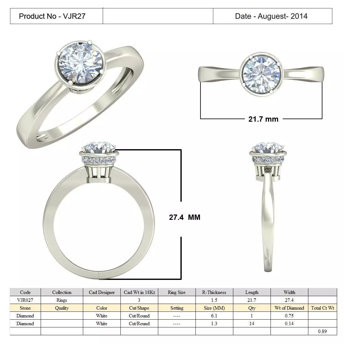 Engagement Ring With Diamond 116 3D print model_0