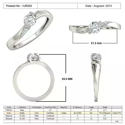 Spiral Thin Engagement Ring With Diamond 1