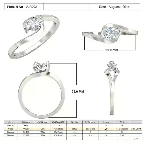 Spiral Thin Engagement Ring With Diamond 2