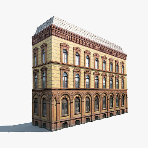 Apartment House 41 Low poly Facade Low-poly 3D model