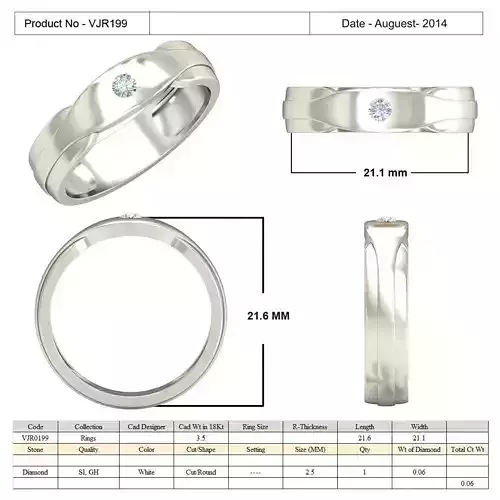 Silver Wedding Ring With Diamond