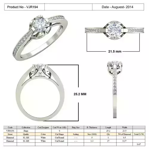 Side Stone Ring With Diamond 1