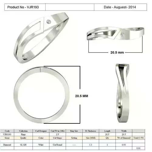 Modern Engagement Ring With Diamond