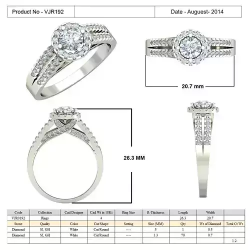 Round Halo Engagement Ring With Diamond