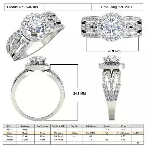 Luxurious Round Halo Ring With Diamond