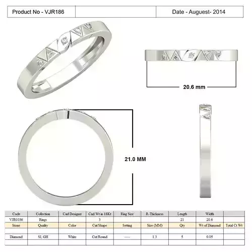 Silver Thin Ring With Diamond