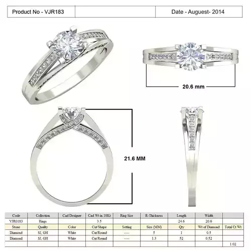 Silver Engagement Ring With Diamonds 7