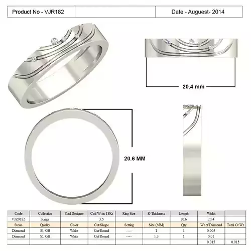 Silver Simple Ring With Diamonds