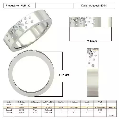 Silver Simple Ring With Diamonds 1