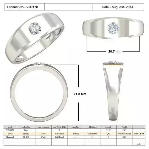 Silver Simple Ring With Diamonds 2