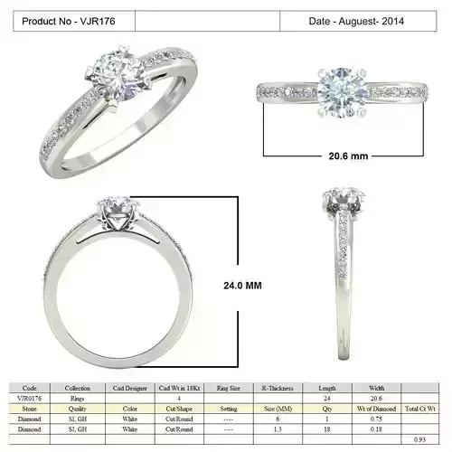 Side Stone Ring With Diamond 3