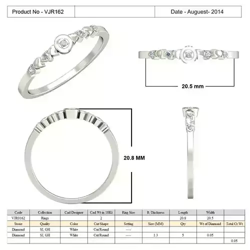 Thin Silver Ring With Diamonds 1