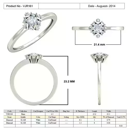 Thin Silver Ring With Diamonds 2