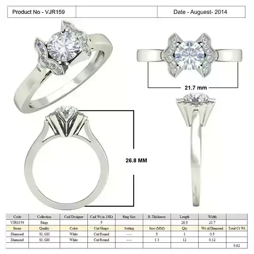 Thin Silver Ring With Diamonds 3