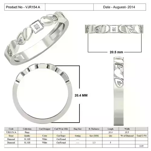 Thin Silver Ring With Diamonds 4