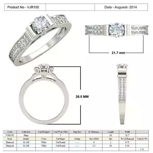 Side Stone Engagement Ring With Diamond 3