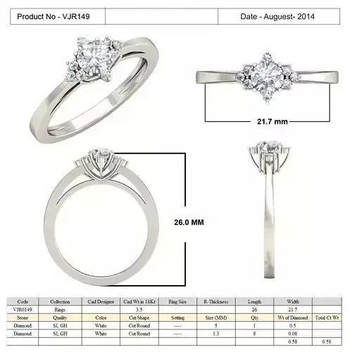 Thin Silver Ring With Diamonds 5