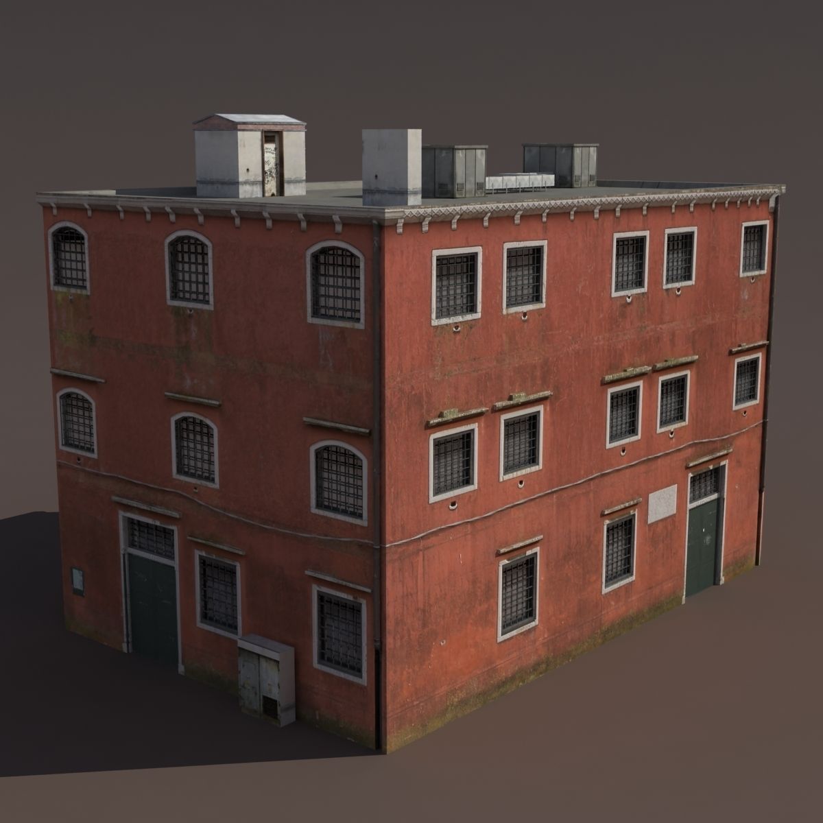 Factory Building Low Poly 138 3D model_4