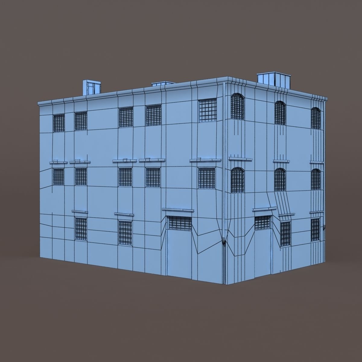 Factory Building Low Poly 138 3D model_2
