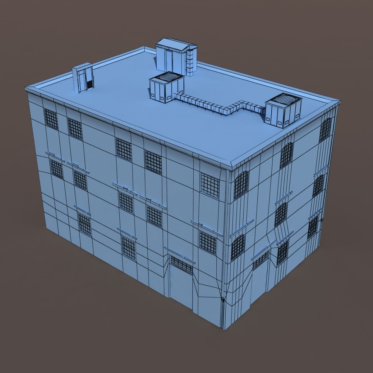 Factory Building Low Poly 138 3D model_1