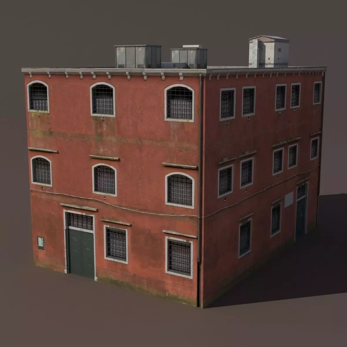 Factory Building Low Poly 138 3D model_0