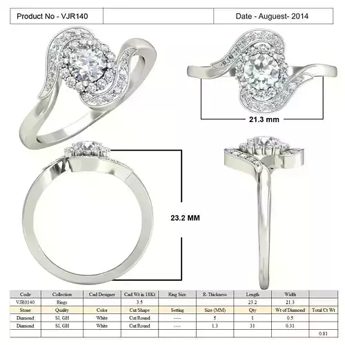 Swirl Halo Ring With Diamonds