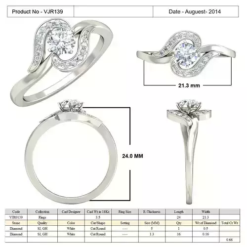 Spiral Thin Engagement Ring With Diamond 3